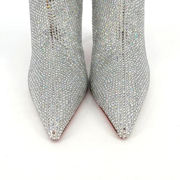NWOB Christian Louboutin Silver Astrilarge Strass Crystal Ankle Boot size EU 39 - Picture 6 of 11